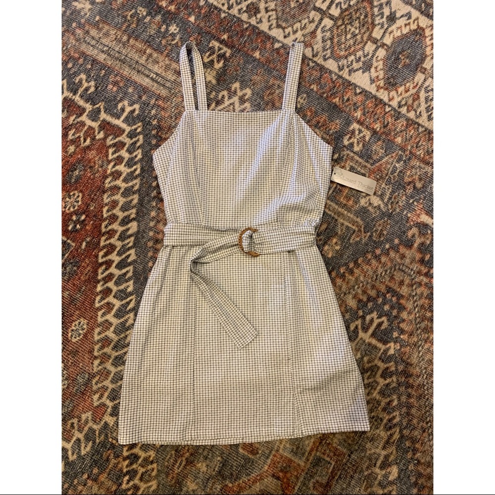 Adorable White & Black Windowpane Dress
